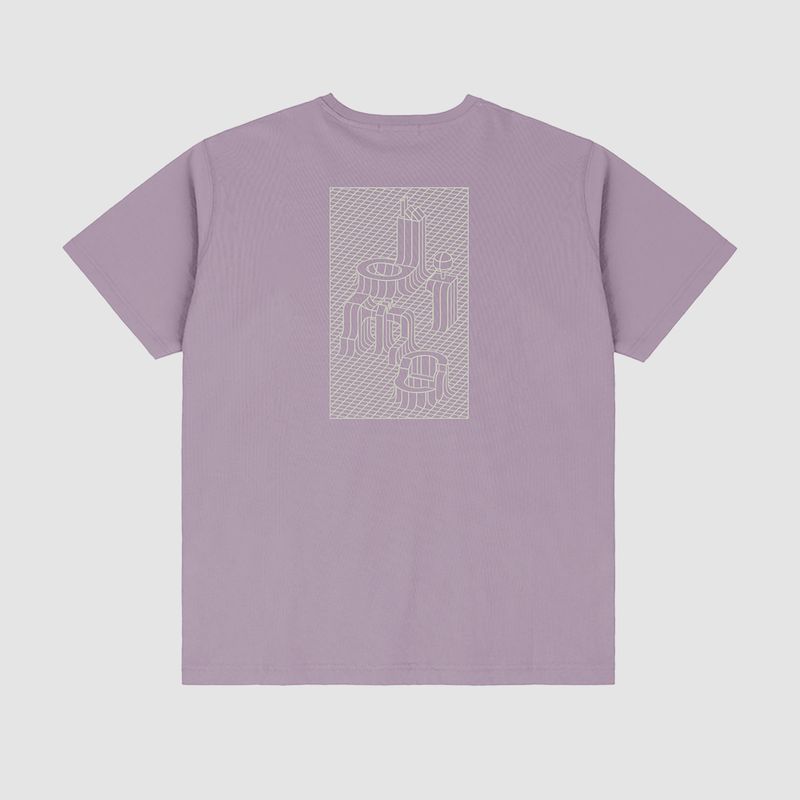 Grid Tee Plum Gray