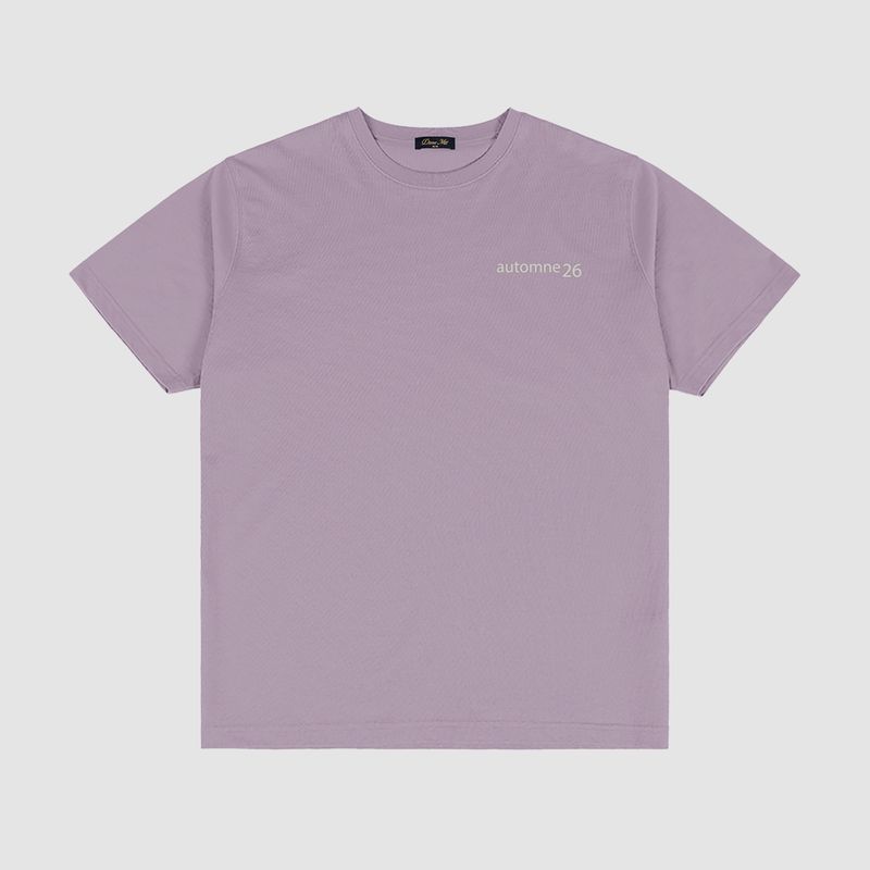 Grid Tee Plum Gray