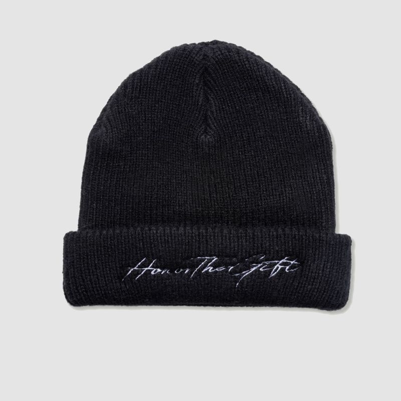 Script Beanie Black