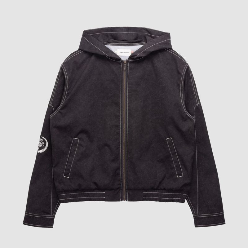 Twill Hooded Jacket Black