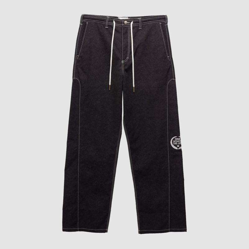 Twill Embroidered Pant Black