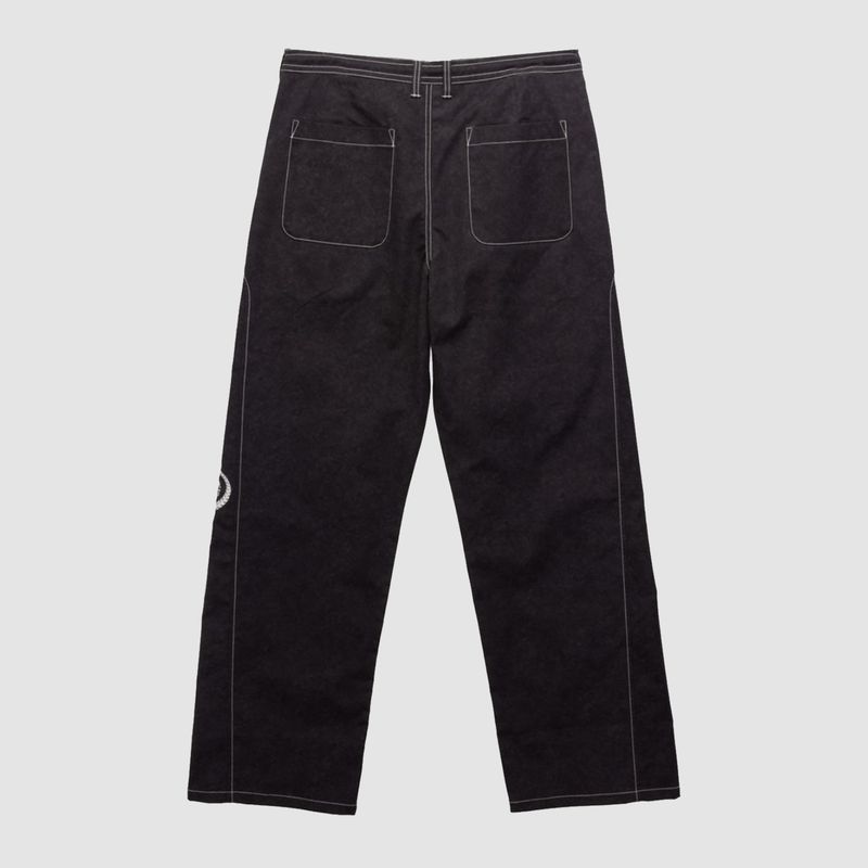 Twill Embroidered Pant Black