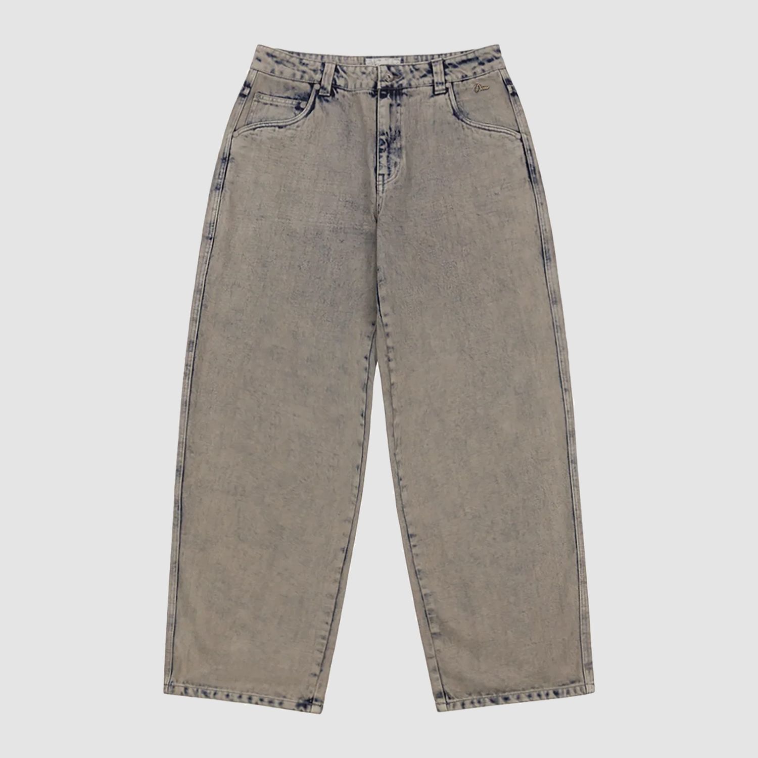 Baggy Denim Pants Over Dyed Taupe