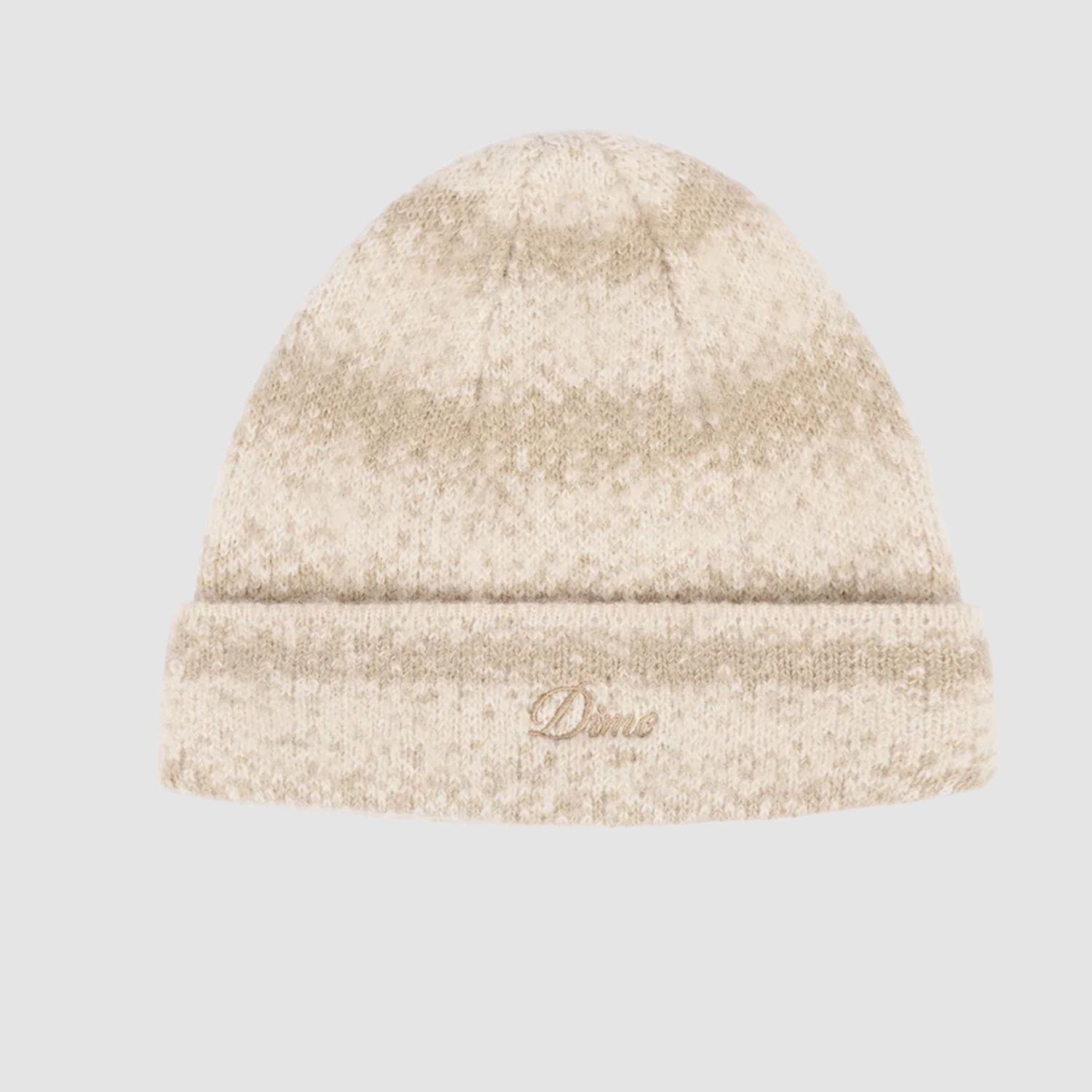 Mohair Striped Beanie Cream