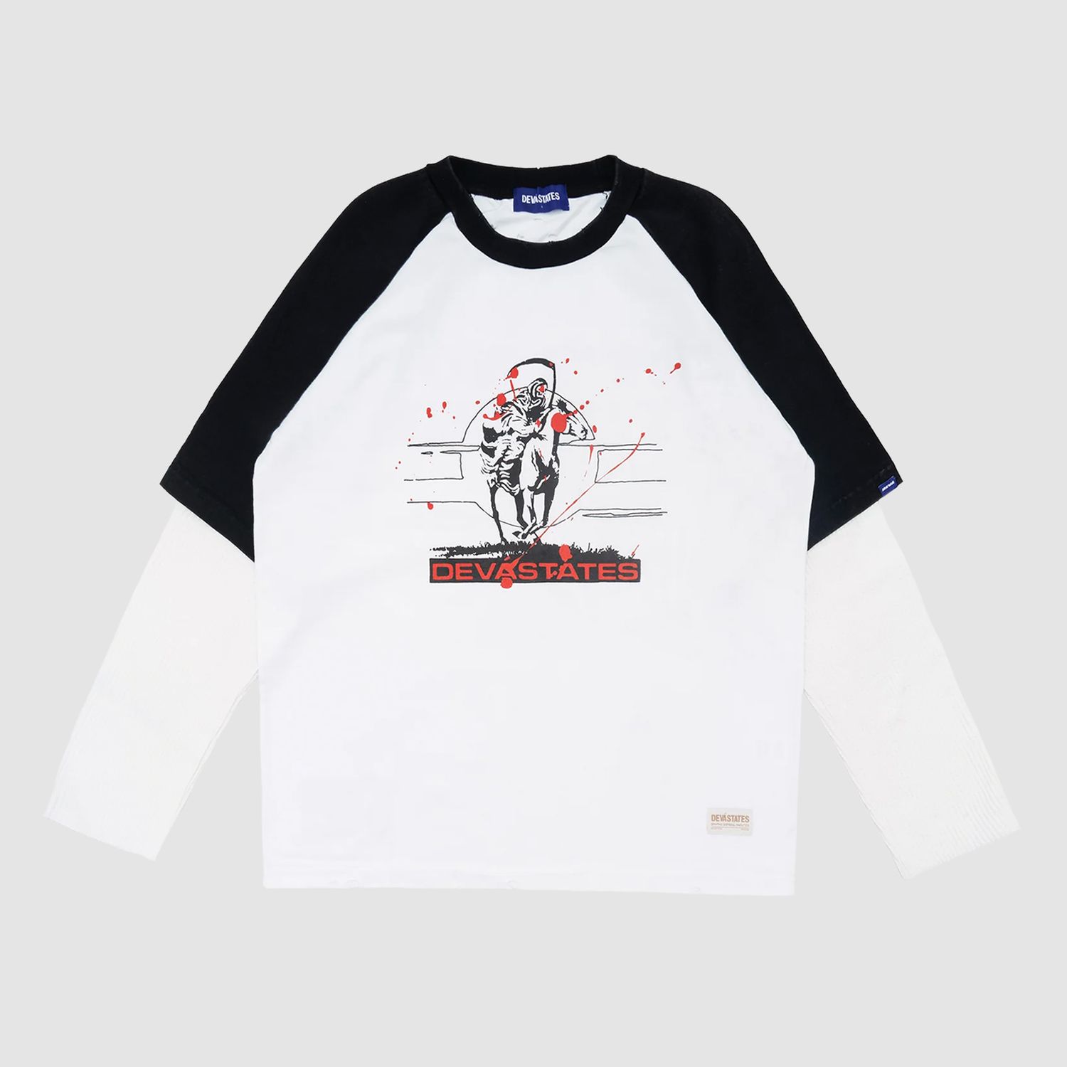 Reaper L/S Layered T-shirt Black/White