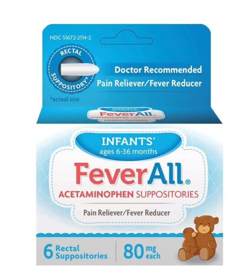 Acetaminophen Suppositories 6ct 80mg each