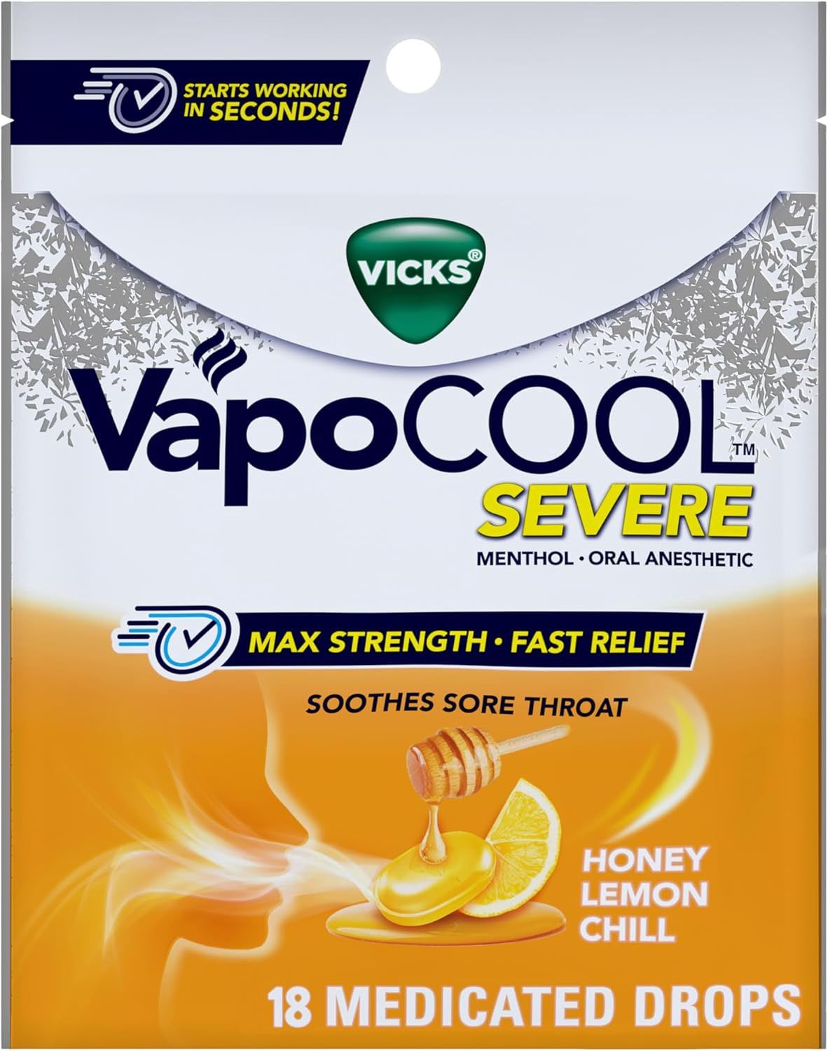 VapoCool Severe Cough Drop Honey Lemon Chill
