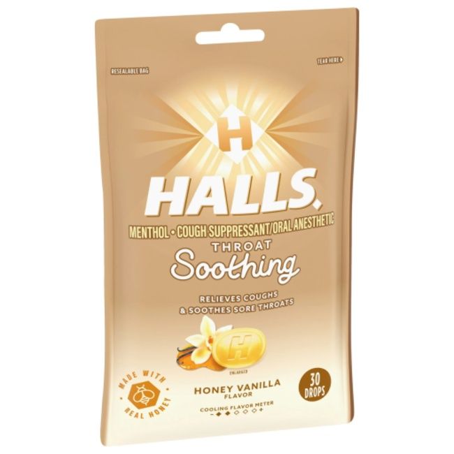 Halls Throat Soothing Honey Vanilla 30ct