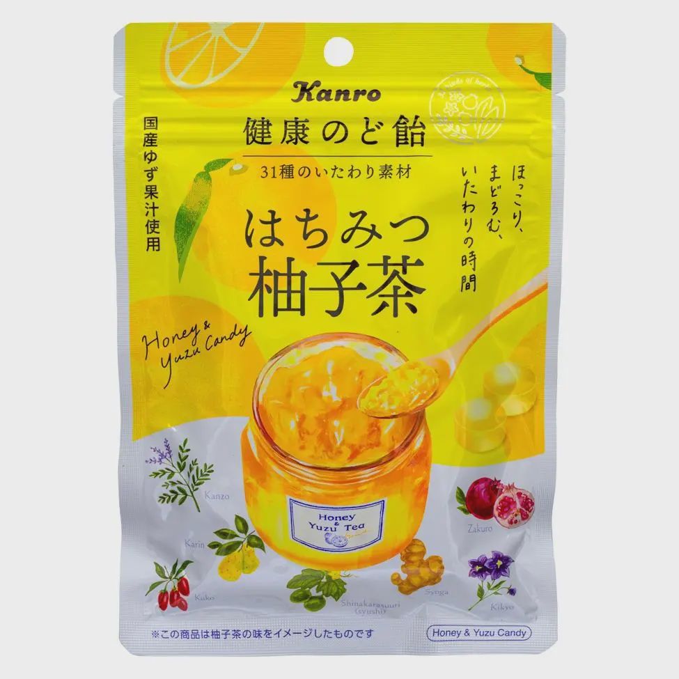KANRO KENKO Cough Drop Honey Yuzu Tea