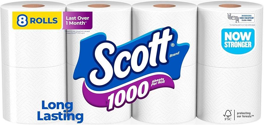 Scott 8 rolls toilet paper