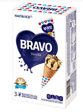 HAITAIICE BRAVO CONE   - 韓國海太甜筒, Flavor: Vanilla
