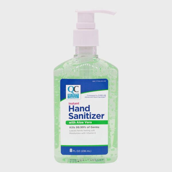 QC HAND SANITIZER W/ALOE ORG 70% 8OZ