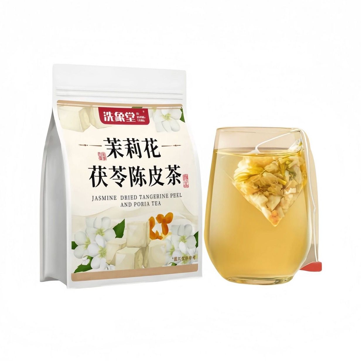 Jasmine, Poria &amp; Tangerine Peel Tea - 茉莉茯苓陈皮茶