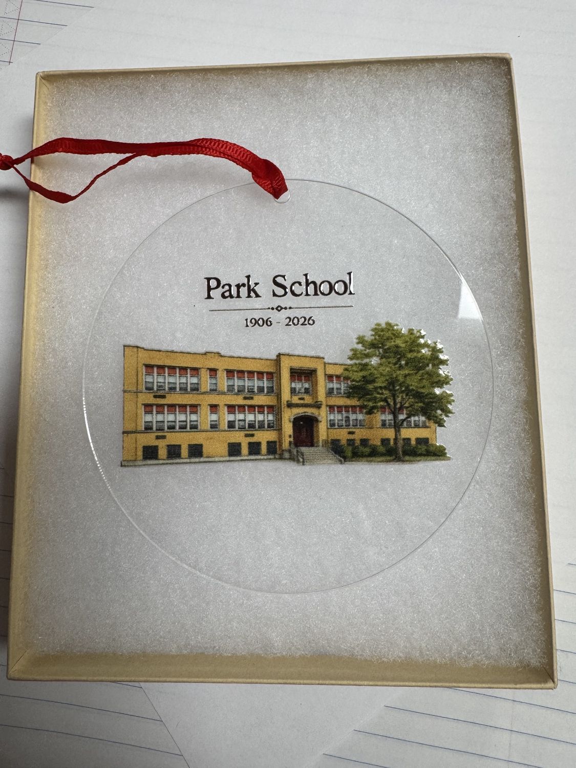 4" Acrylic Park Elementary School Ornament