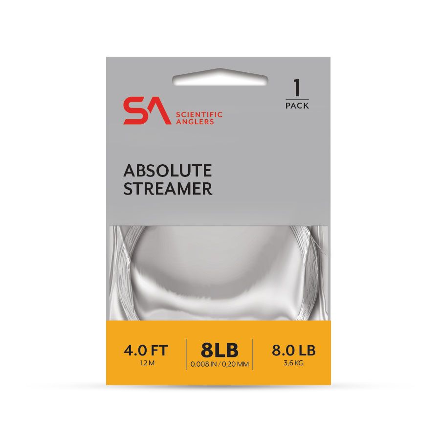 Scientific Anglers ABSOLUTE STREAMER LEADER SINGLE PACK 4' CLEAR