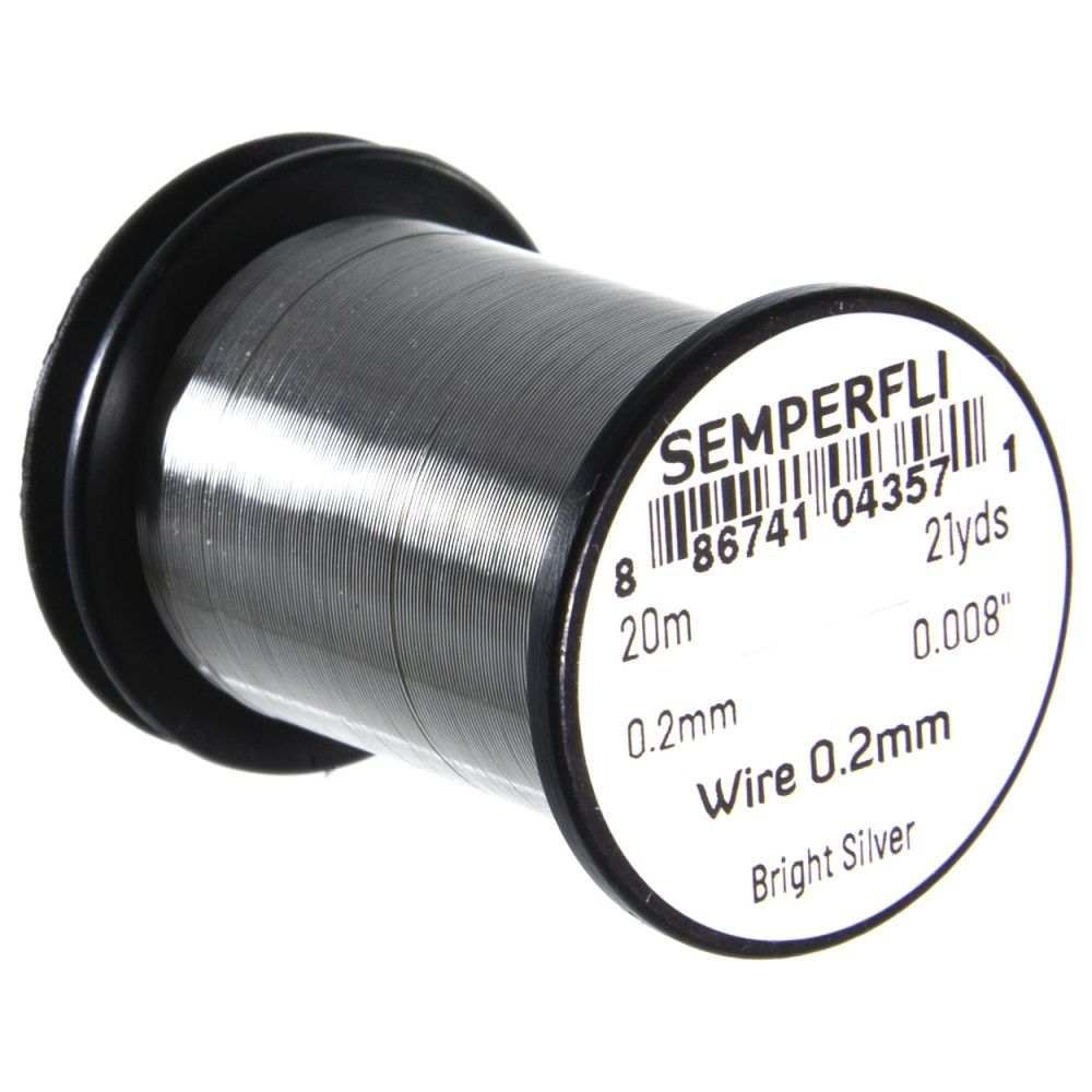Semperfli Wire, Color: Bright Silver, Size: .2 mm