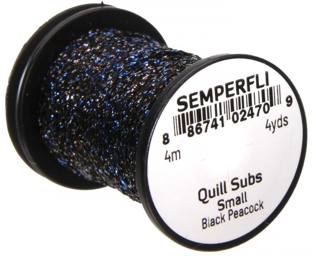 Semperfli Quill Subs, Color: Black Peacock, Size: Small