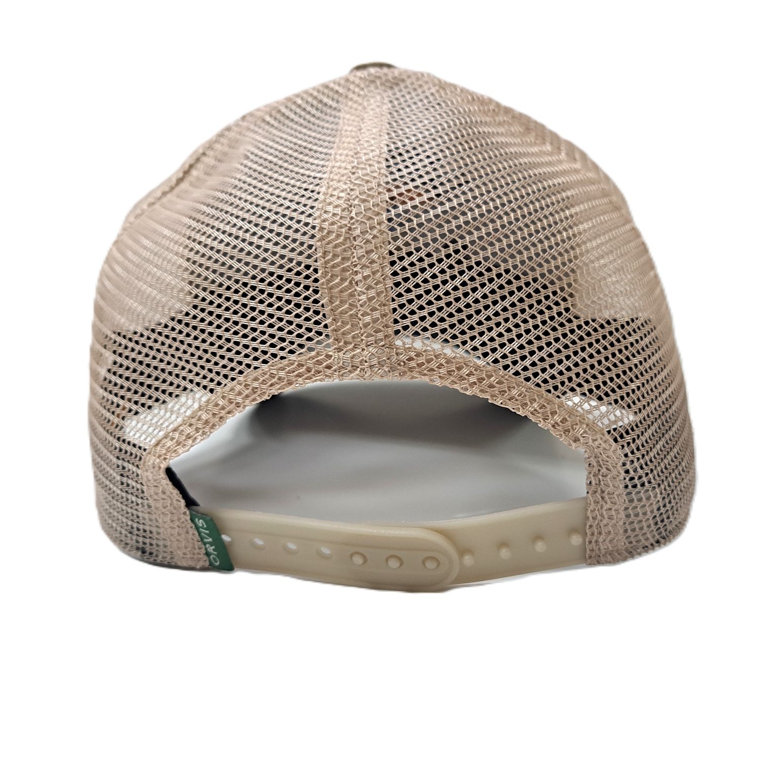 The Bent Rod Outdoors Logo Orvis Trucker Hat Three Flies Khaki