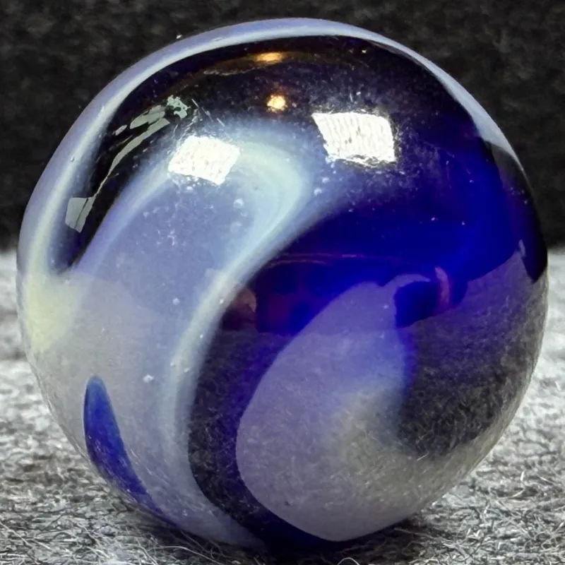 AKRO AGATE Shooter - Blue Egg Yolk Marble - 3/4 Inch - Vintage