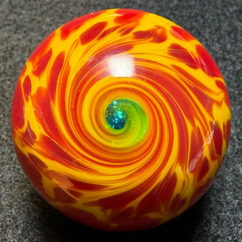 STEVE WILLIS ART GLASS, Fire & Ice 🔥🥶 Marble, WAG Signed