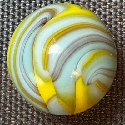 CHRISTENSEN AGATE CO. (CAC) Swirl Yellow and Blue Marble 5/8” Mint+