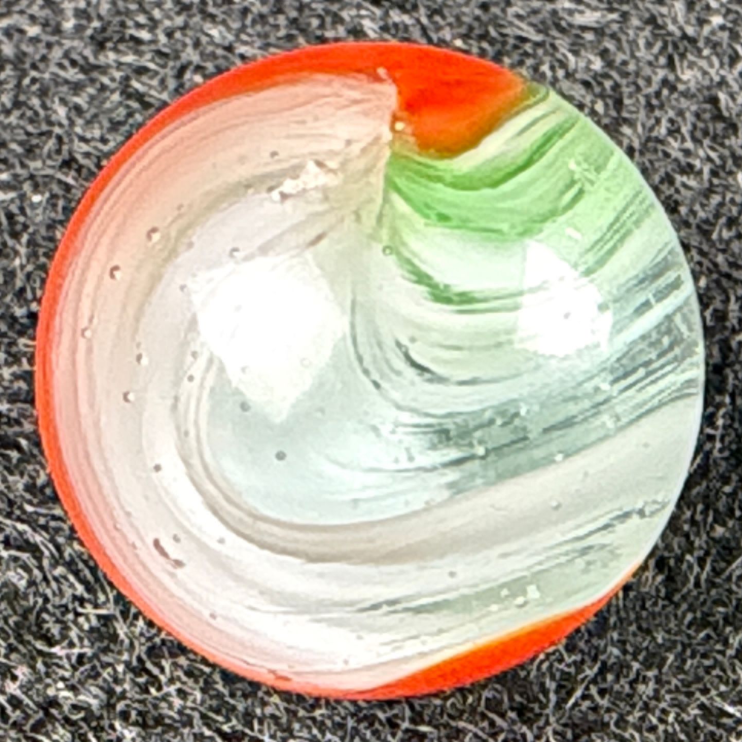 AKRO AGATE. Vintage Popeye Marble 5/8”+ Mint Red Green White Corkscrew
