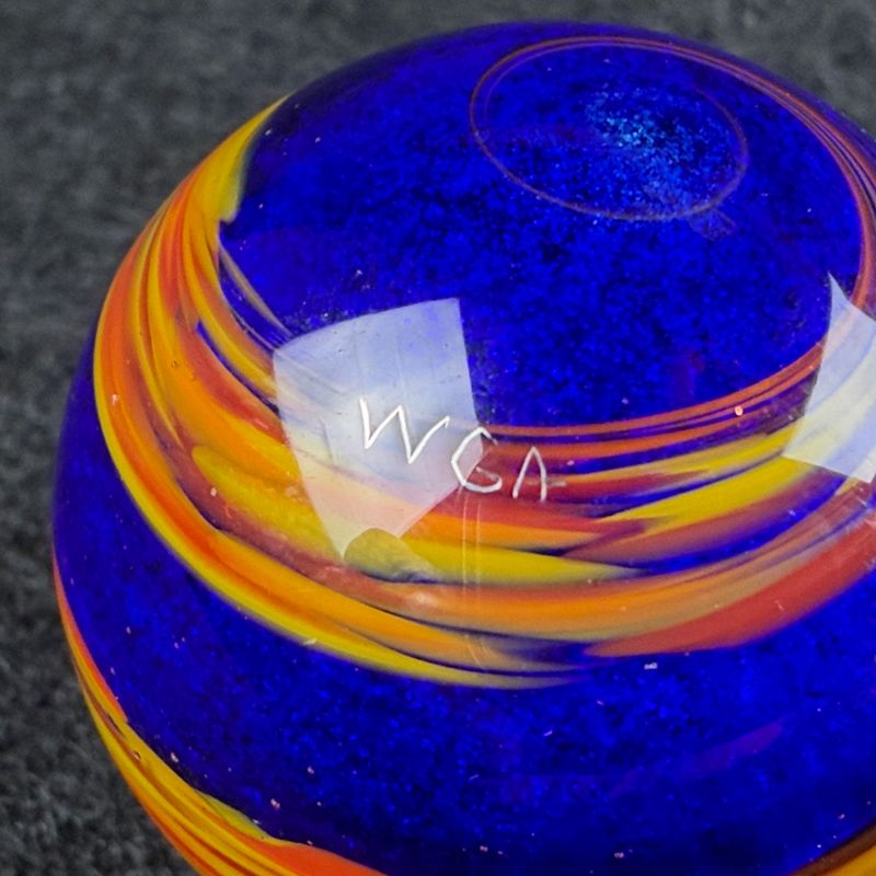 STEVE WILLIS. Stunning Signed Superman-Style Corkscrew Marble 1.25” Mint