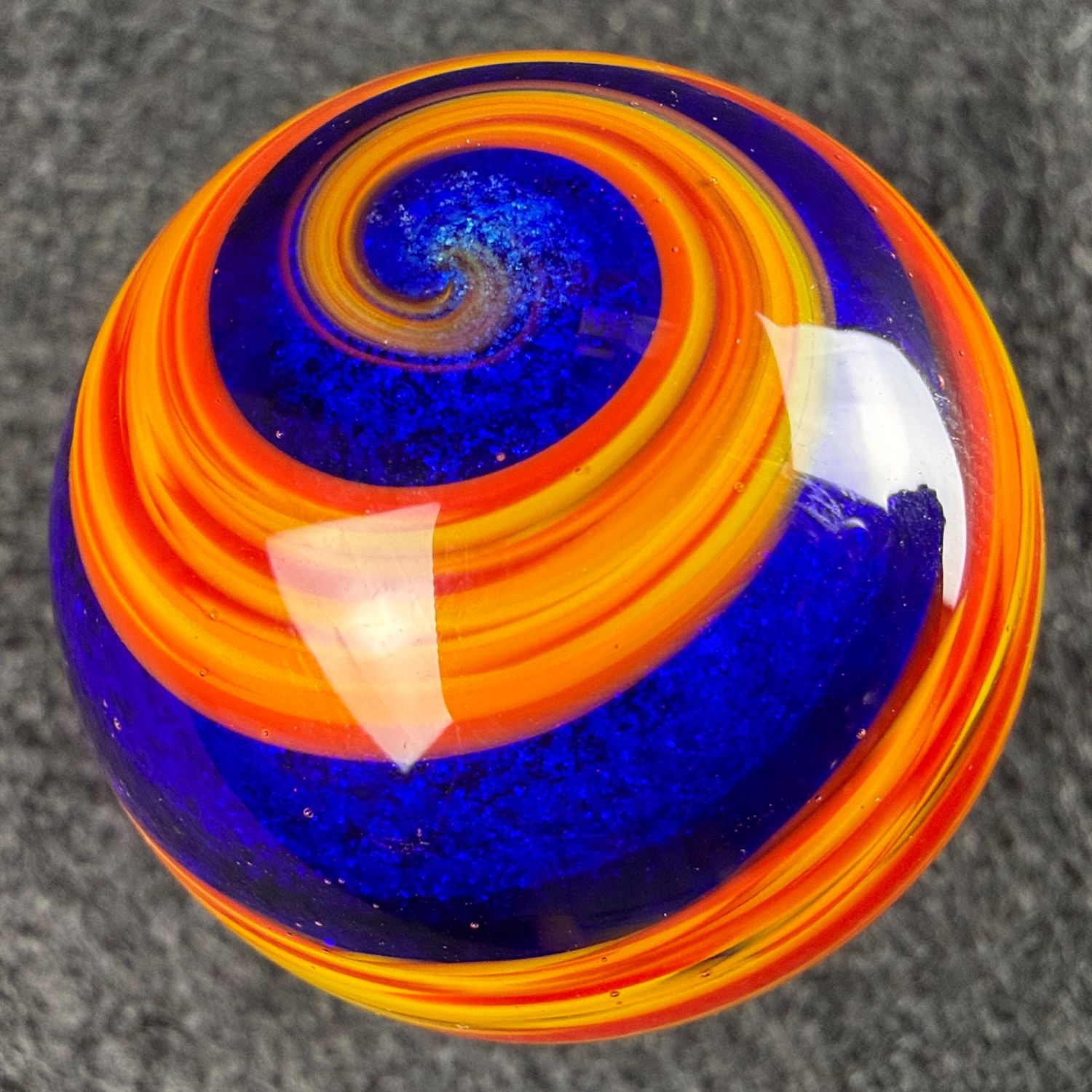STEVE WILLIS. Stunning Signed Superman-Style Corkscrew Marble 1.25” Mint