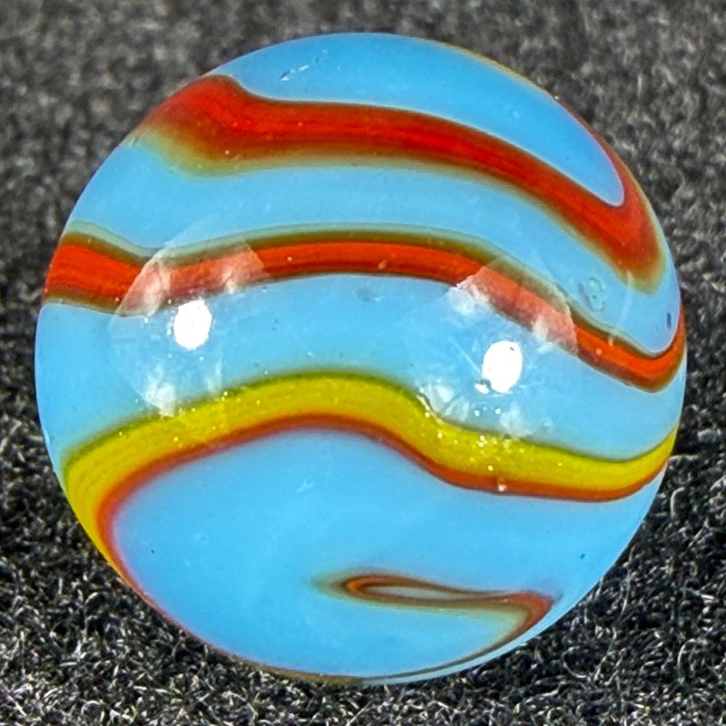 PELTIER GLASS CO. NLR Superman Marble (5/8 Inch) Rare Aventurine, Mint 9.7