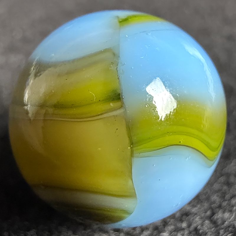 PELTIER GLASS CO. NLR Aventurine PELTIER GLASS CO. NLR Aventurine "Land & Sea" Marble, 21/32", Mint (9.9)