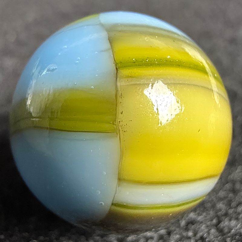 PELTIER GLASS CO. NLR Aventurine "Land & Sea" Marble, 21/32", Mint (9.9)