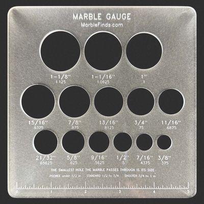 Marble Gauge Sizing Tool for Collectors, 3/8" to 1-1/8"