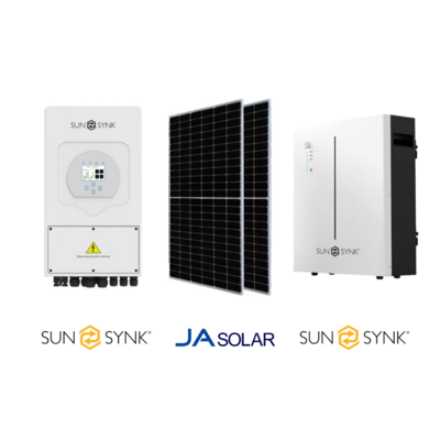 5kW SunSynk Inverter + 6 x 460W JA Solar PV Panels + 5.32kWh SunSynk Battery