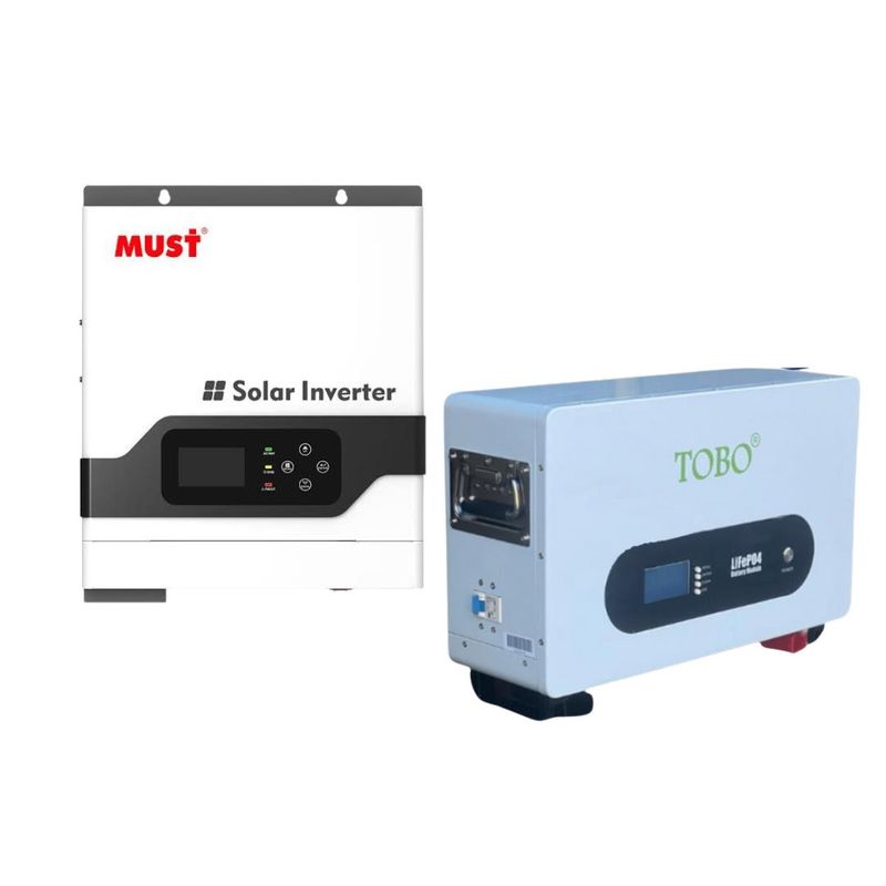 3kW Must Hybrid Inverter | 2.4kWh Tobo/ Sungod 100Ah Lithium Battery Combo