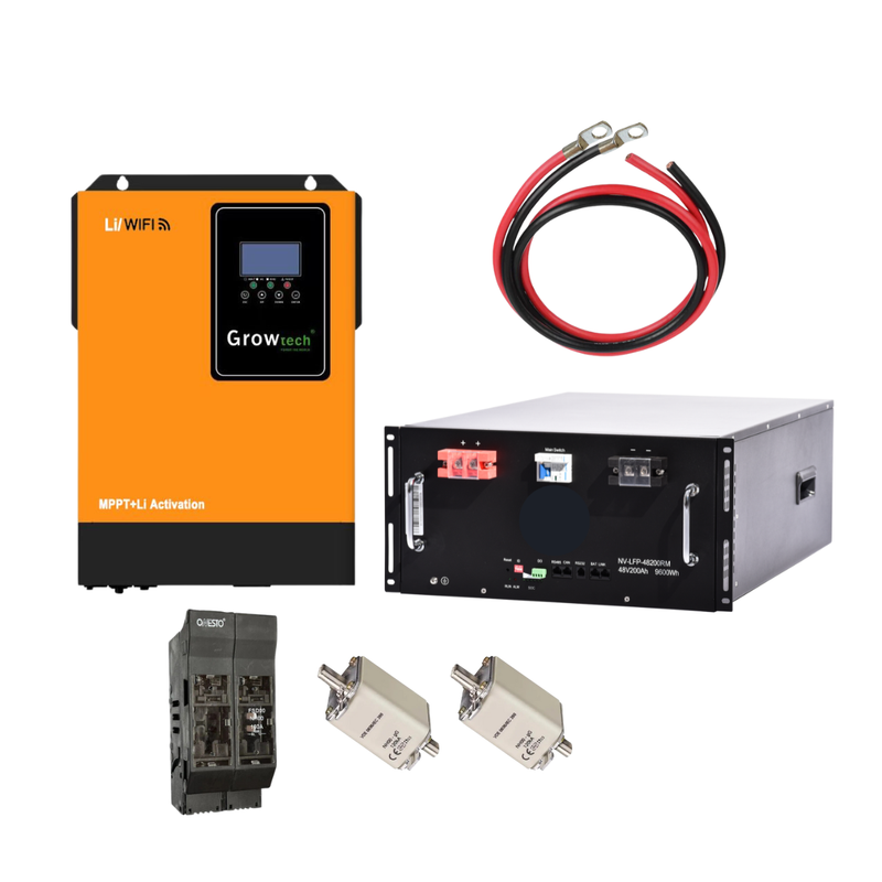 5.5kW Growtech Solar Inverter | 4.8kWh Lithium Battery Combo (100Ah)
