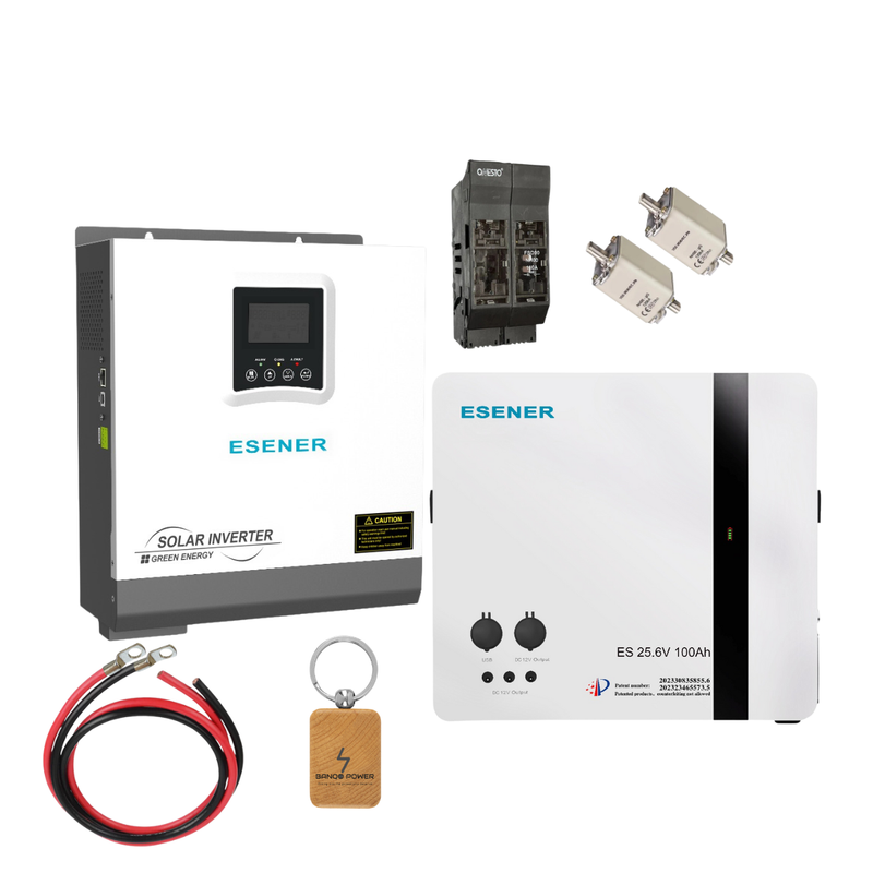 3kW Esener Hybrid Inverter &amp; 2.56kWh Esener Lithium Ion Battery (100Ah)