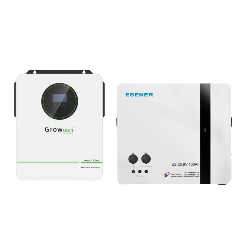 3.6kW Growtech Hybrid Inverter | 2.56kWh Esener Lithium Battery Combo 3.6kW Growtech Hybrid Inverter | 2.56kWh Esener Lithium Battery Combo