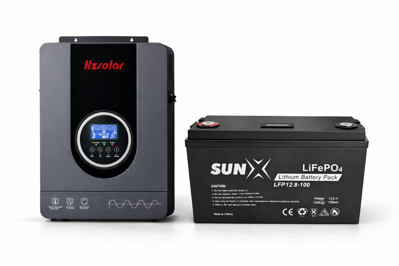 HZ Solar 2.2kVA Off-Grid Inverter + 100Ah 12V Lithium Battery Combo