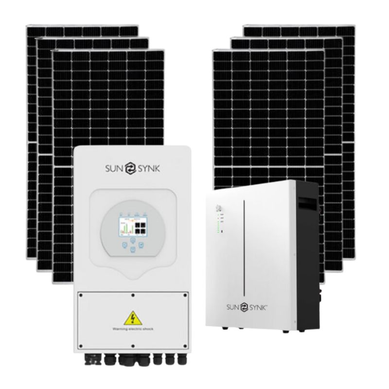 5kW Sunsynk Inverter | 5.32kWh Lithium battery | 6x 480W Jinko Solar Panels