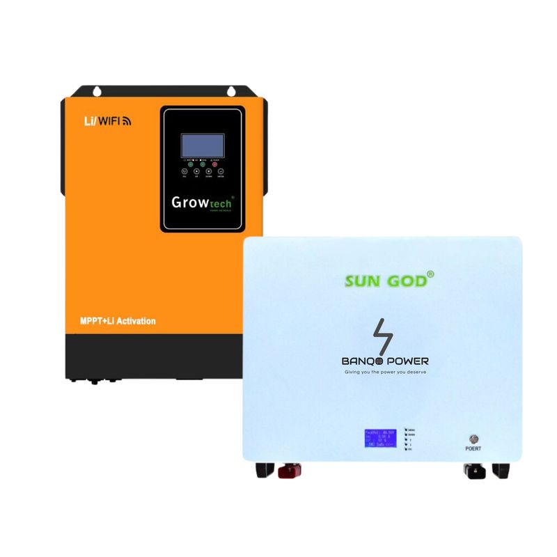 5.5kW Growtech Inverter &amp; 4.8kWh Sungod 48V lithium Battery Combo