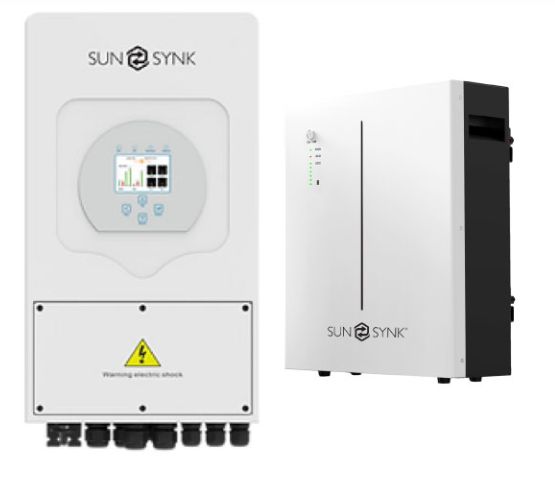 SUNSYNK 8kW  Inverter &amp; 1 X 5kW 100Ah 51.2V Lithium Ion Batteries Combo
