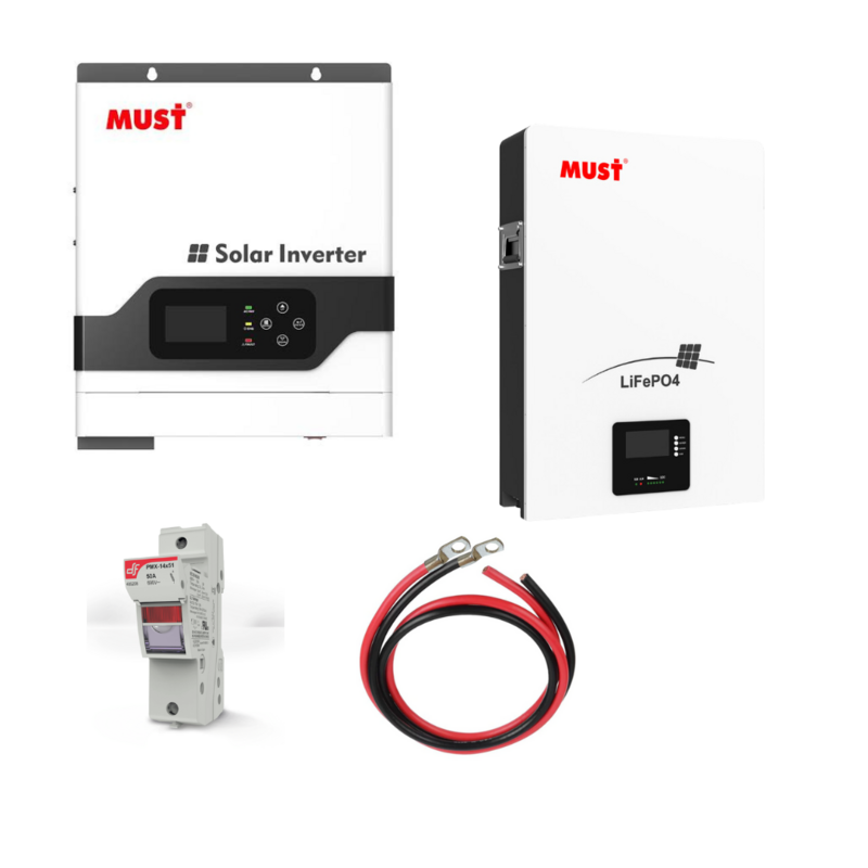 3kW Must Inverter| 2.56kWh Must Lithium Battery | 425W Trina Solar Panels
