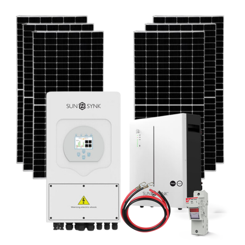 5kW Sunsynk Inverter | 5.32kWh Lithium battery | 6x 480W Jinko Solar Panels