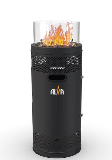 Alva Gas Shortstand Firepit Patio Heater (With Lava Stones)
