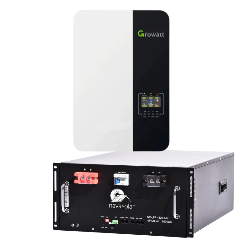 5kW Growatt Offgrid Inverter | 4.8kWh Navasolar 48V Lithium Battery (100Ah)