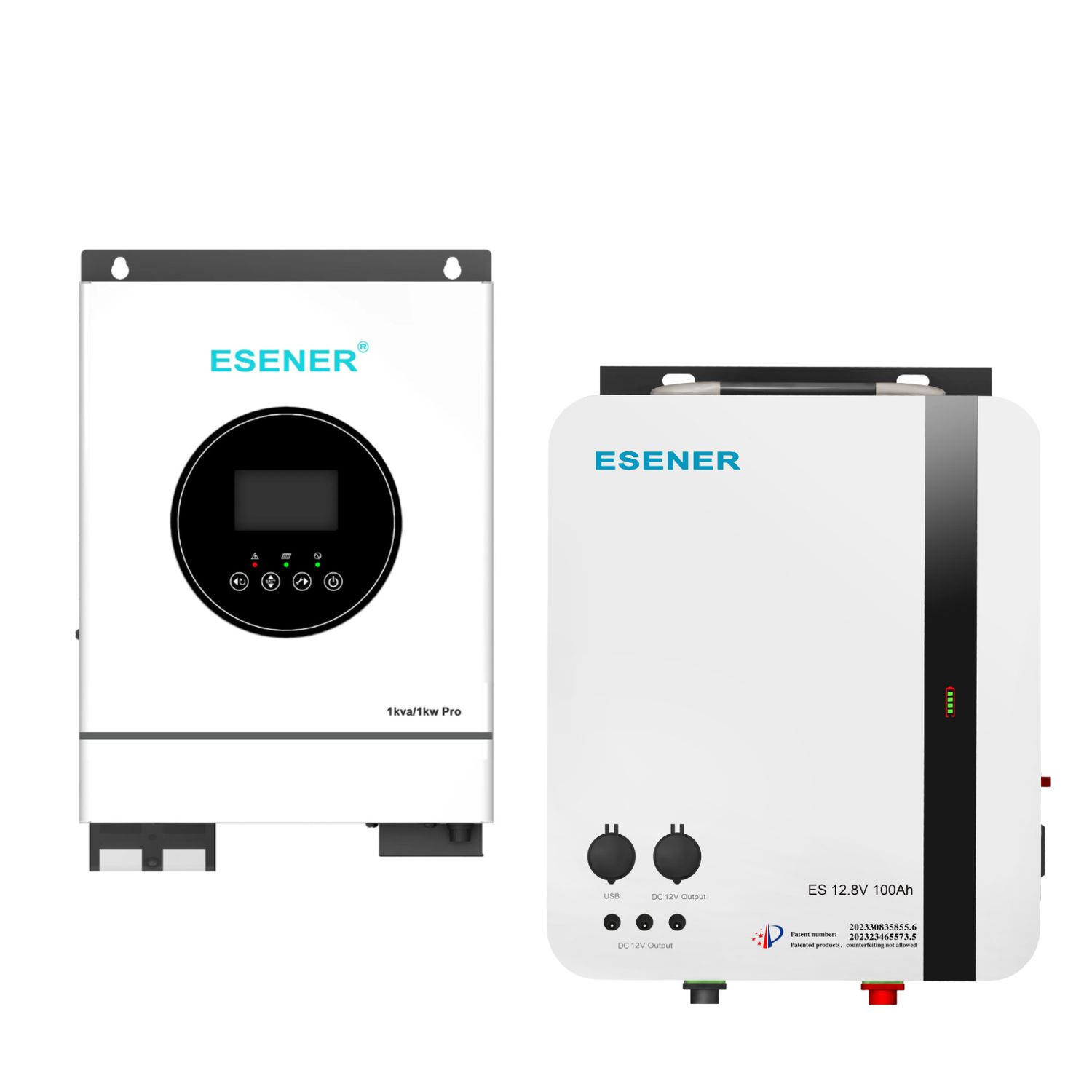 1kW Esener 12V Inverter &amp; 1.28kWh Esener 100Ah Lithium Battery Combo