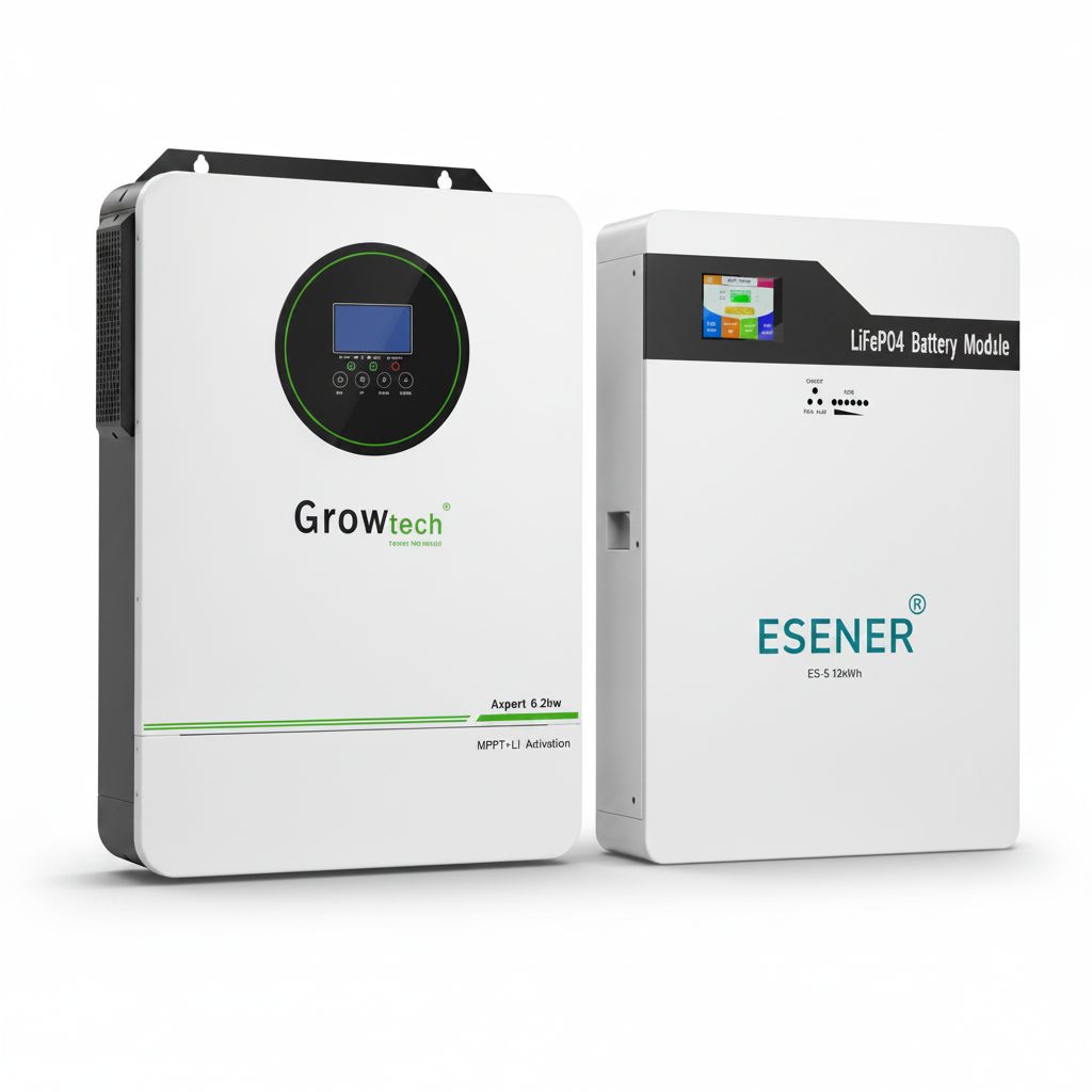 6.2kW Growtech Hybrid Inverter &amp; 5.12kWh ESENER Lithium Battery Combo