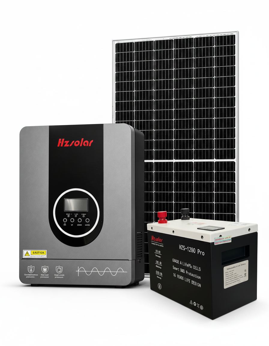 2.2kVA Hz Solar Inverter | 1.28kWh Lithium Battery Solar System