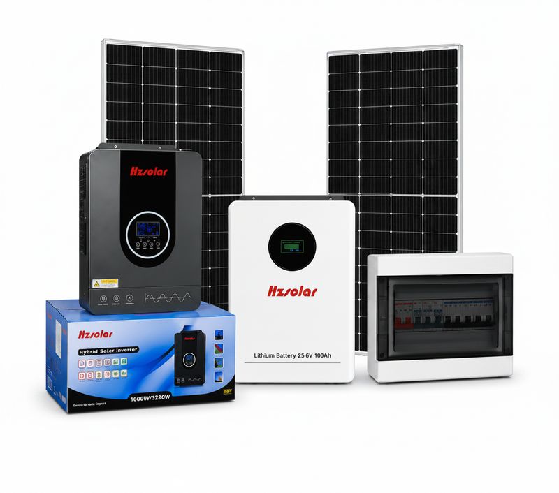 3.6kW Hz Solar Inverter | 2.56kWh Lithium Battery | 2 x 550W Solar Panels
