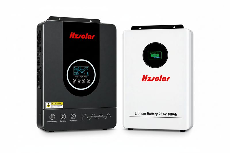 Hz Solar 3.6kW 24V Hybrid Inverter | 2.56kWh Lithium Battery Combo